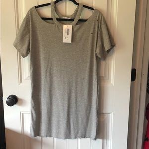 Grey holey Tshirt dress